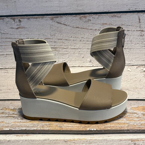 Sorel Cameron Strap Ankle Sandals Women’s 8 Beige Nude Platform NWOT - Picture 4 of 5